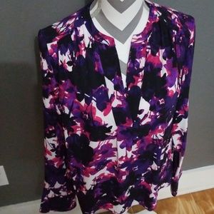 Floral Calvin Klein blouse, sz M